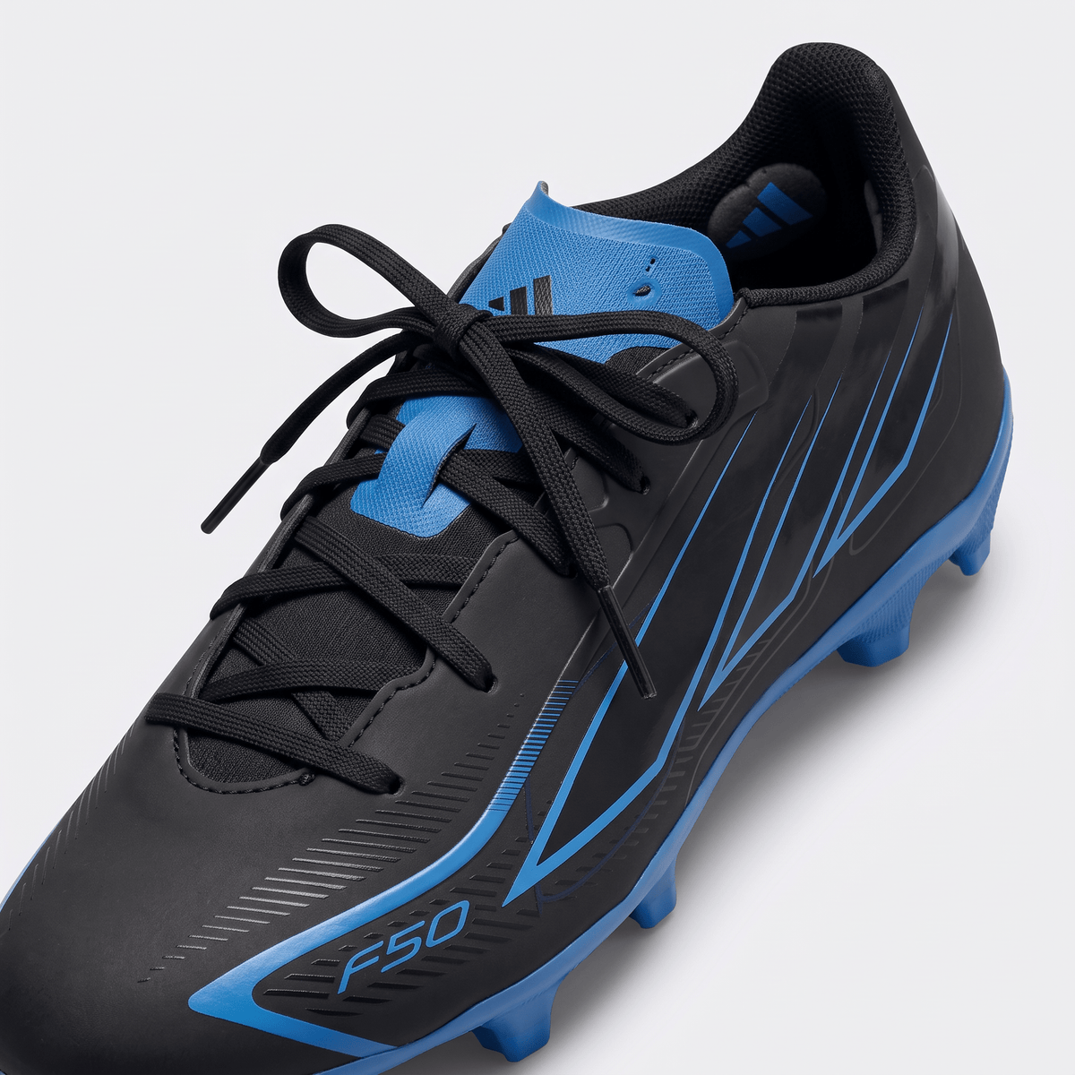 F50 Hyperfast Club Velcro Firm Ground Core Black / Lucid Ray Blue