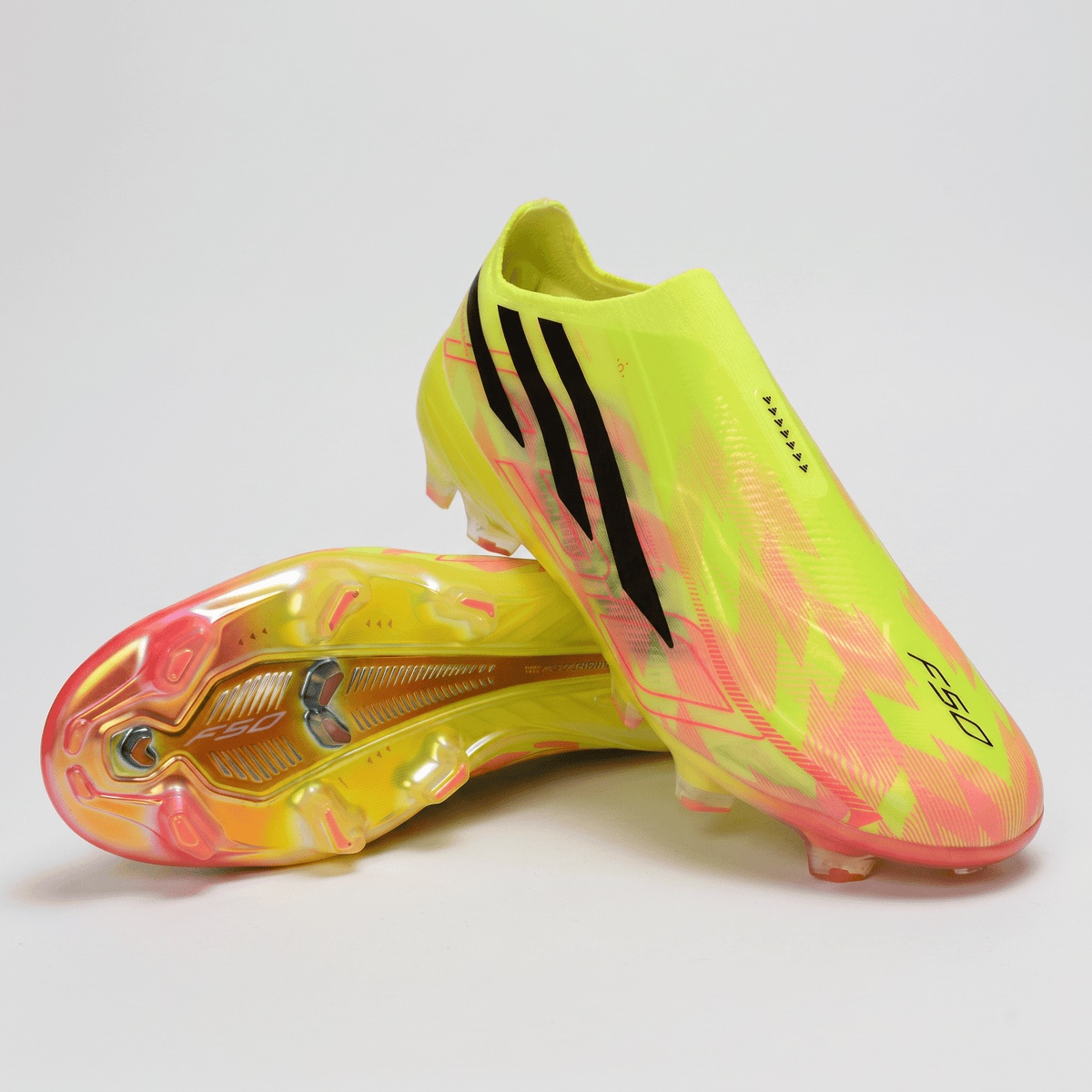 F50 Laced FG Solar Yellow / Core Black / Res Pink