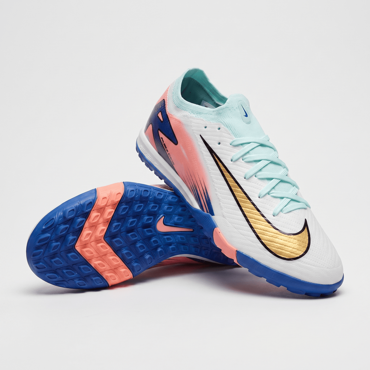 Air Zoom Mercurial Vapor 16 TF Green / Metallic Gold Coin / Blue / Pink
