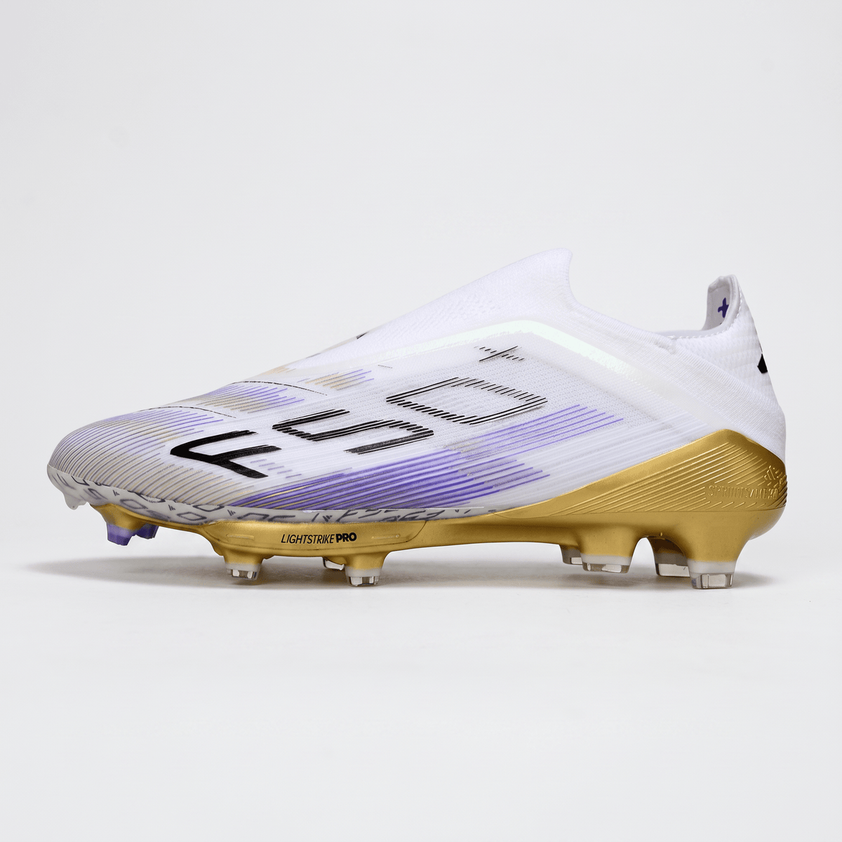 F50 LL Laceless White / Purple Rush / Gold Metallic / Black