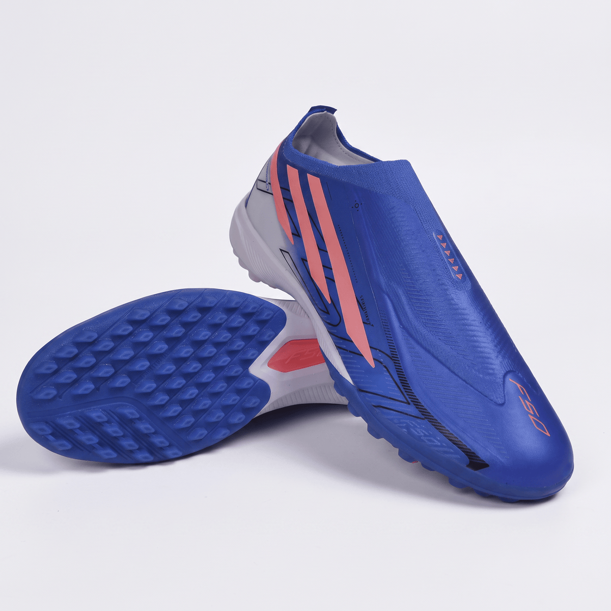 F50 Laceless TF Lucid Blue / Solar Pink / Cloud White