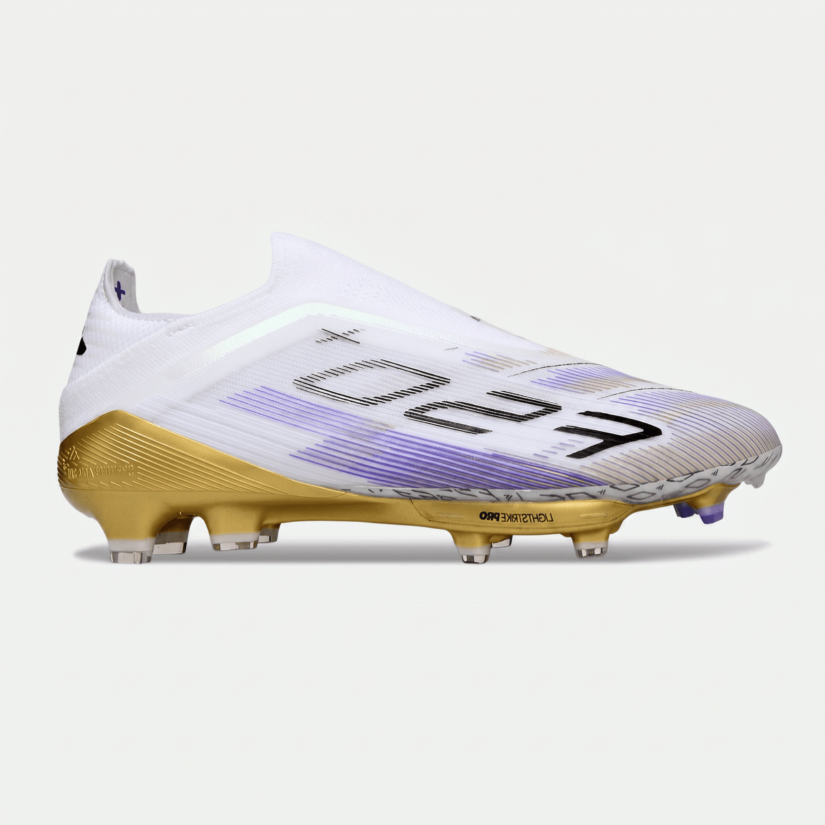 F50 LL Laceless White / Purple Rush / Gold Metallic / Black