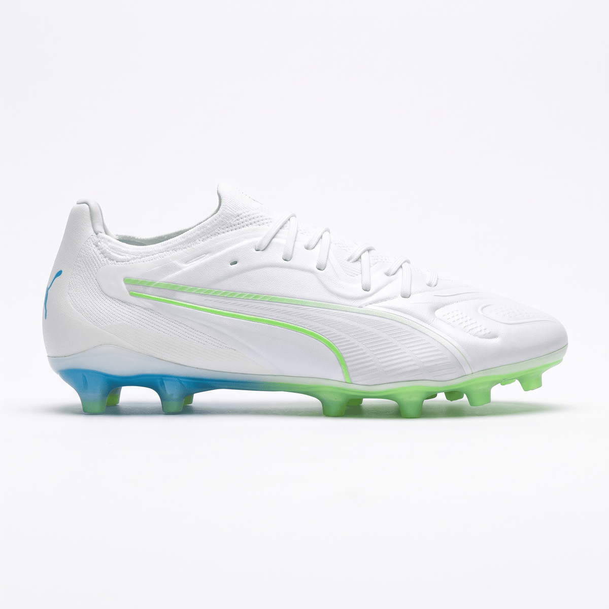 King 20 Ultimate FG/AG White / Luminous Blue / Elektro Green / Silver Mist