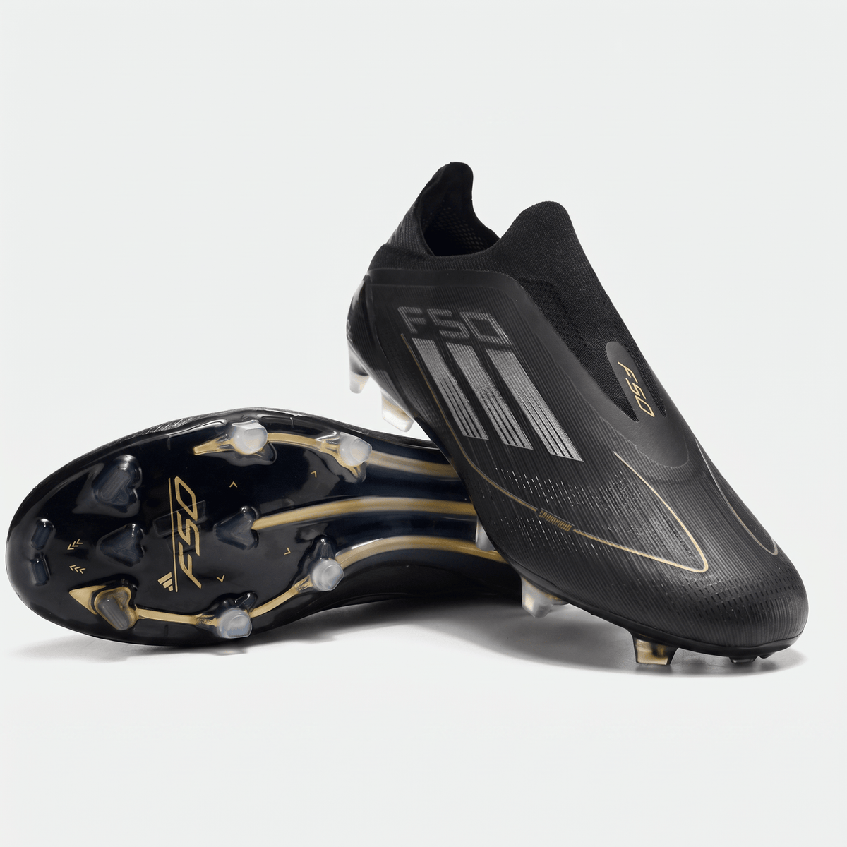 F50 Laceless FG Core Black / Iron Metallic / Gold Metallic