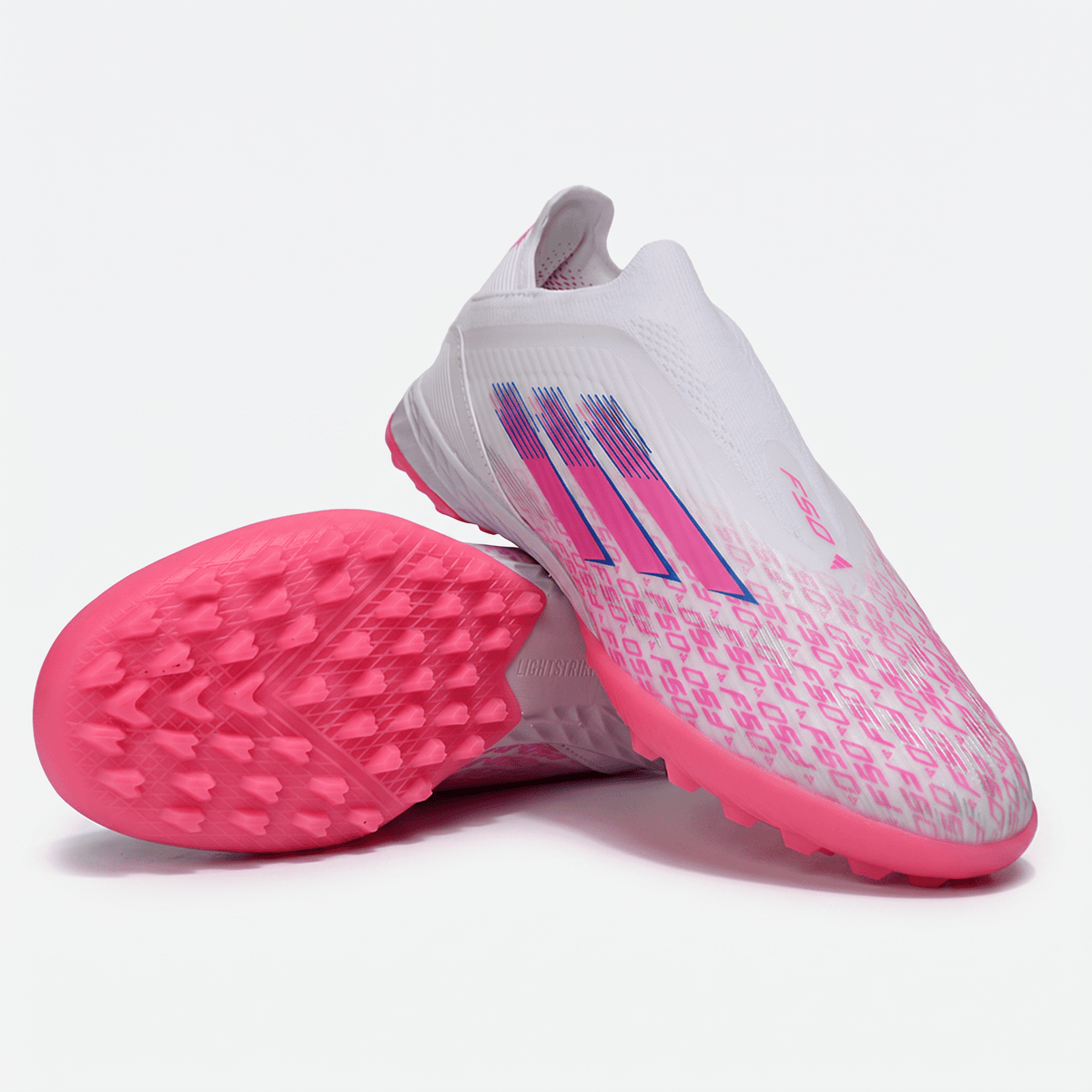 F50 Laceless TF Solar Pink / Solar Blue / Footwear White