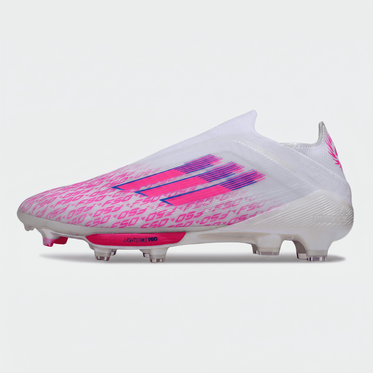 F50 LL Laceless White / Lucid Pink / Blue / Bright Red