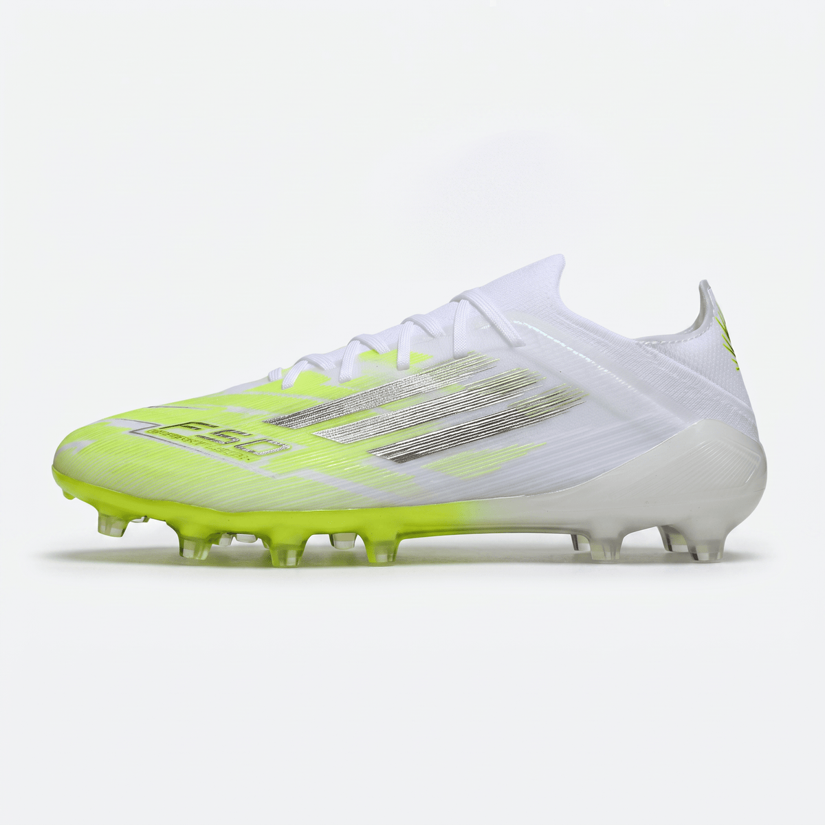 F50 FG Footwear White / Lucid Lemon / Metallic Silver
