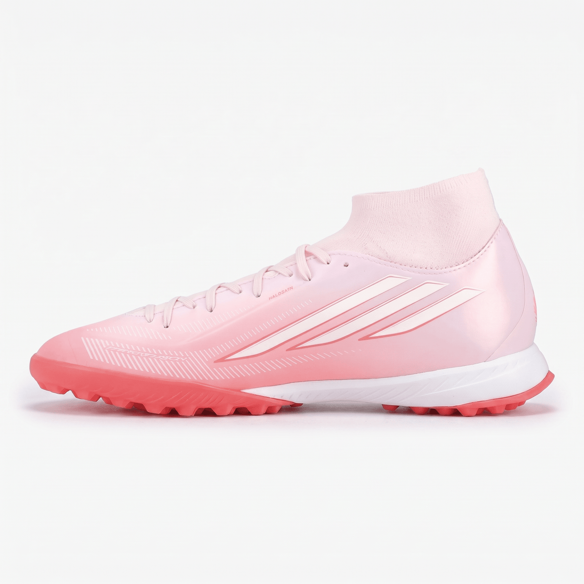 F50 Sparkfusion League Mid Cut TF Pale Pink / Cloud White / Orchid Pink