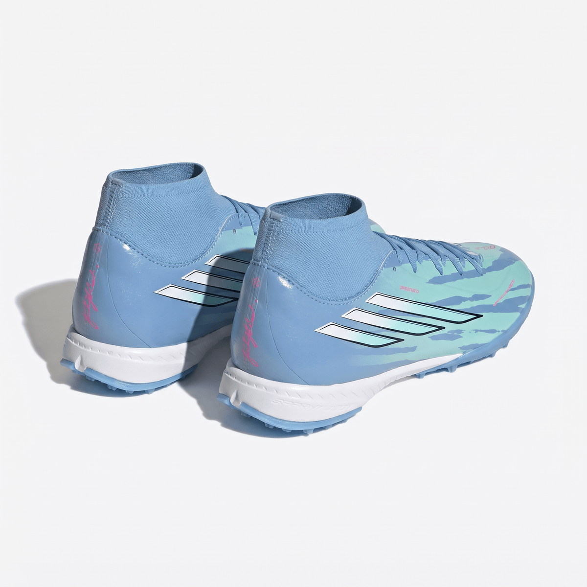 F50 Sparkfusion Club Mid Cut Turf Semi Blue Burst / White / Orchid Pink