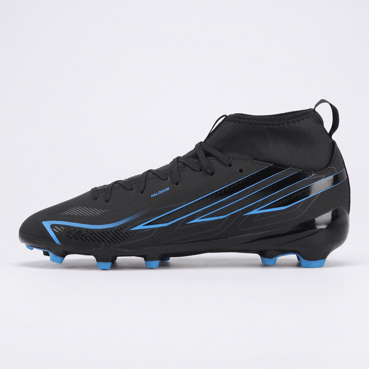 F50 Hyperfast League Mid Cut FG Core Black / Lucid Ray Blue