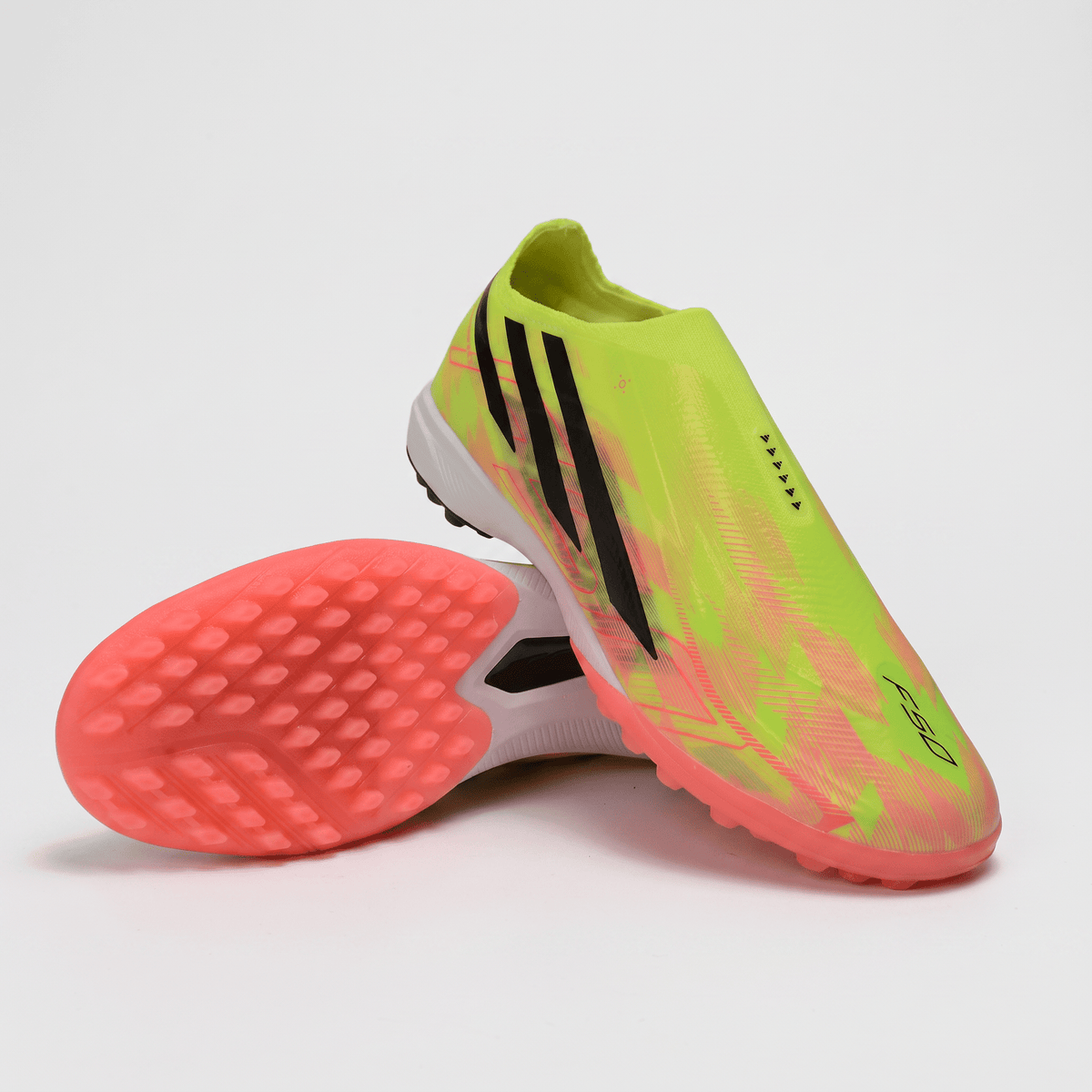 F50 Laceless TF Lucid Lemon / Core Black / Solar Red