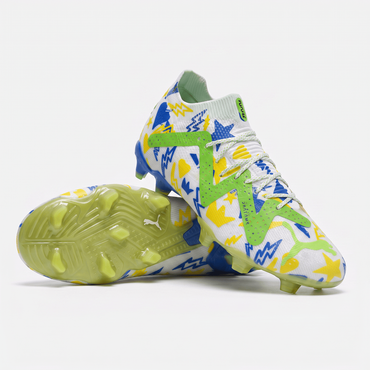 Future 7 Ultimate FG/AG White / Racing Blue / Lemon Meringue / Parakeet Green