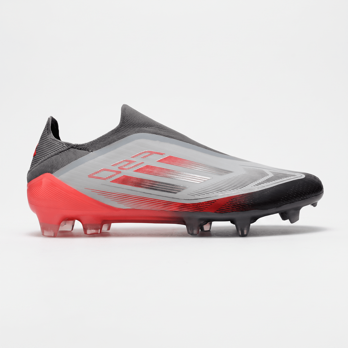 F50 Laceless FG Core Black / Iron Metallic / Lucid Red