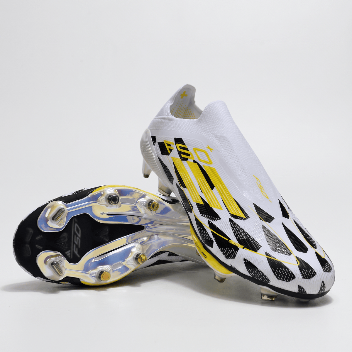 F50 LL Laceless White / Core Black / Solar Yellow