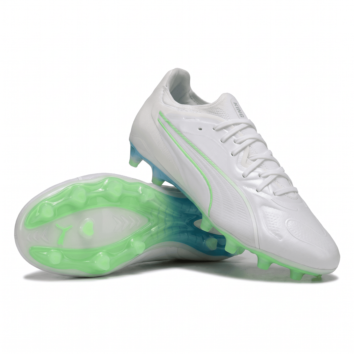 King 20 Ultimate FG/AG White / Luminous Blue / Elektro Green / Silver Mist