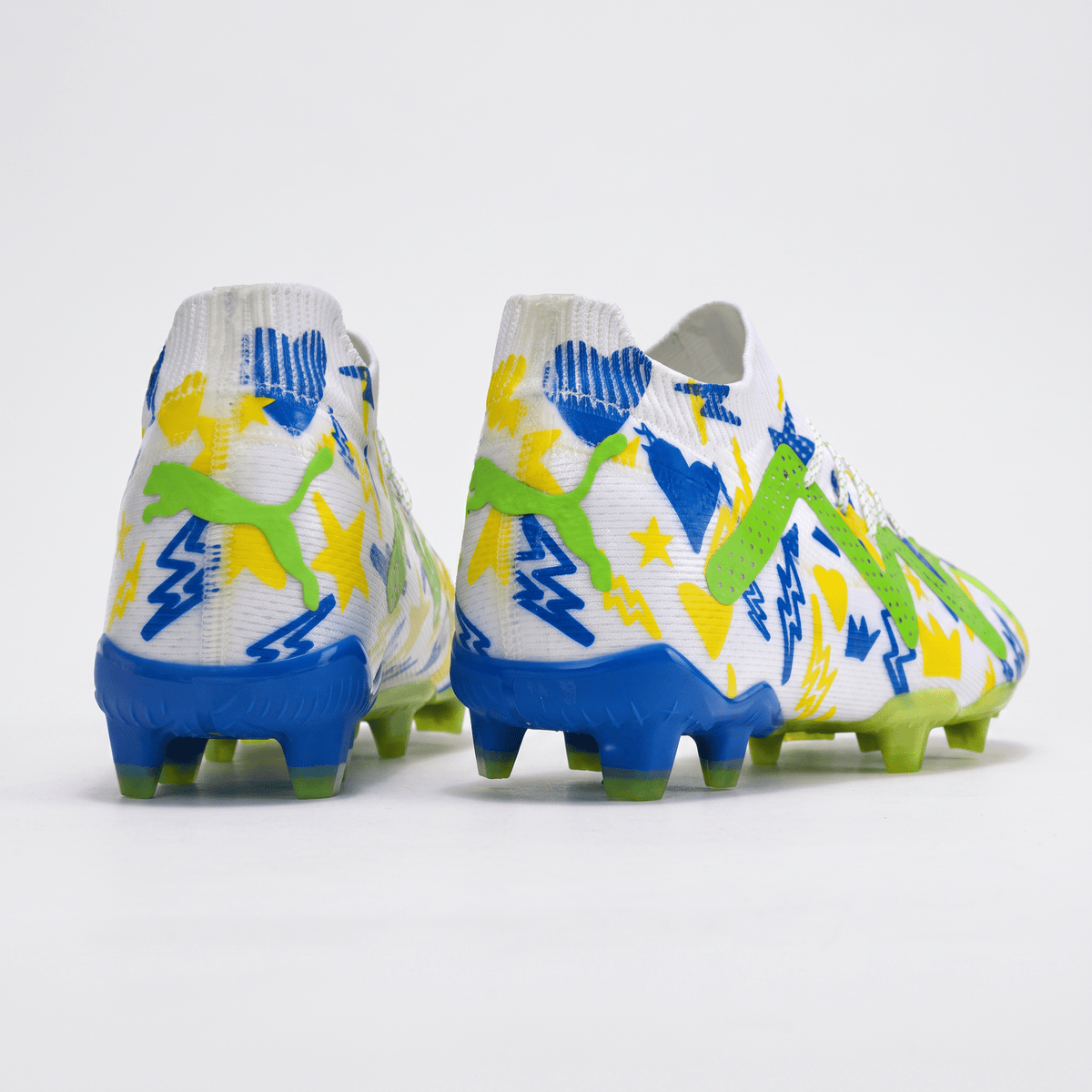 Future 7 Ultimate FG/AG White / Racing Blue / Lemon Meringue / Parakeet Green