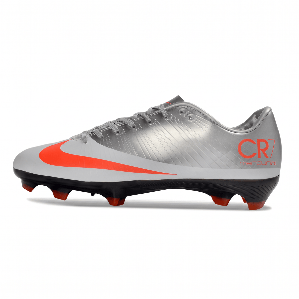 Mercurial Vapor Superfly RGN FG Metallic Silver / Max Orange / Abyss