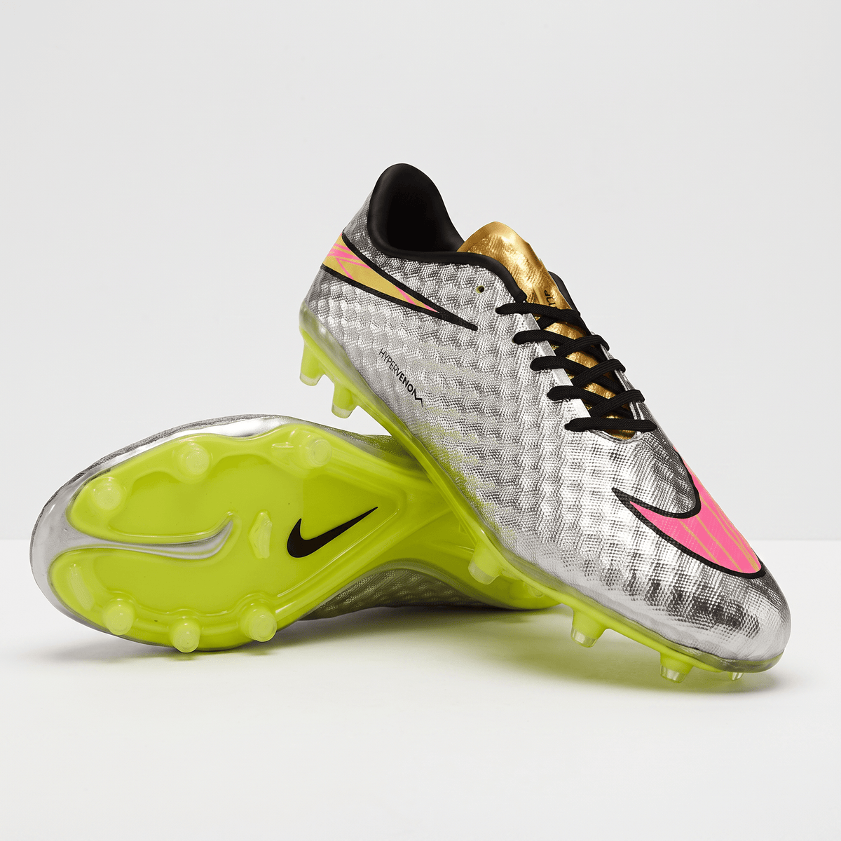Hypervenom Phantom FG Chrome / Hyper Pink / Metallic Gold Coin / Black