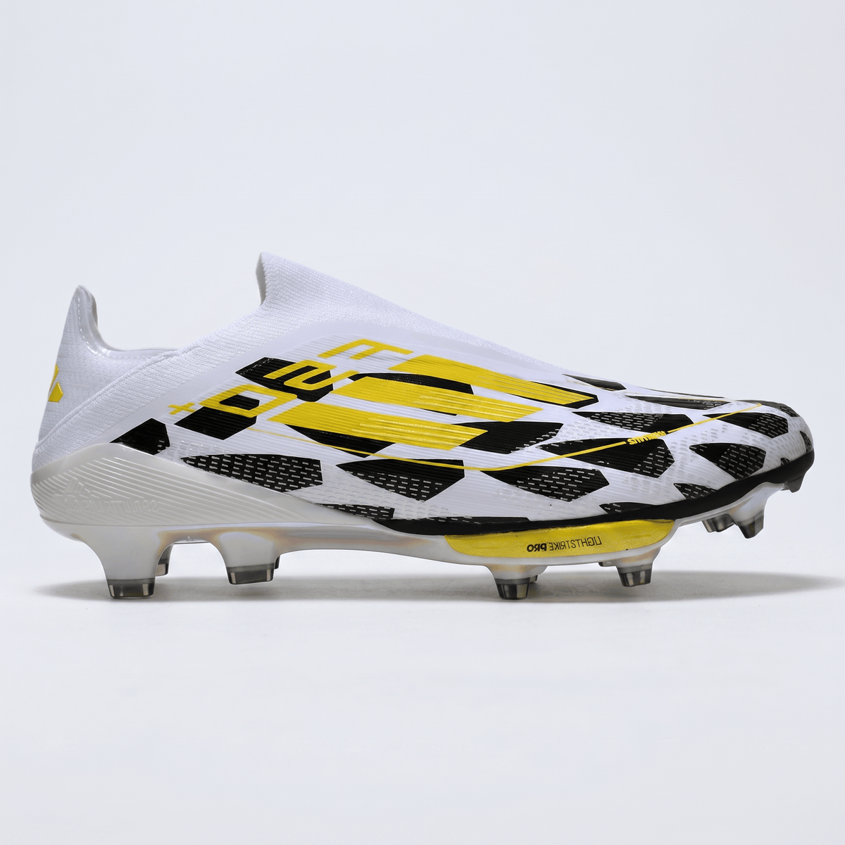 F50 LL Laceless White / Core Black / Solar Yellow