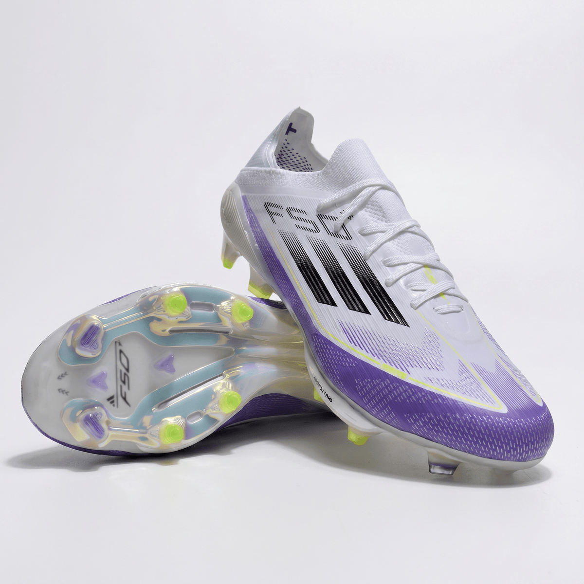 F50 Laced FG White / Unity Purple / Lucid Lemon