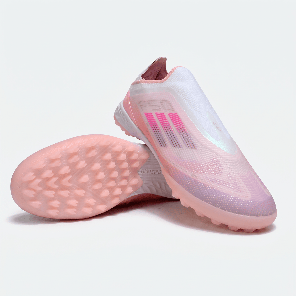 F50 Laceless TF Footwear White / Solar Pink / Solar Blue