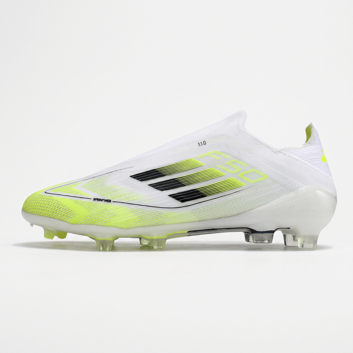 F50 Laceless FG White / Core Black / Lucid Lemon