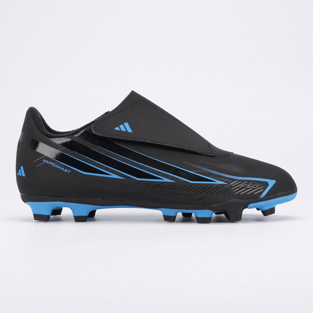 F50 Hyperfast Club Velcro Flexible Ground Core Black / Lucid Ray Blue