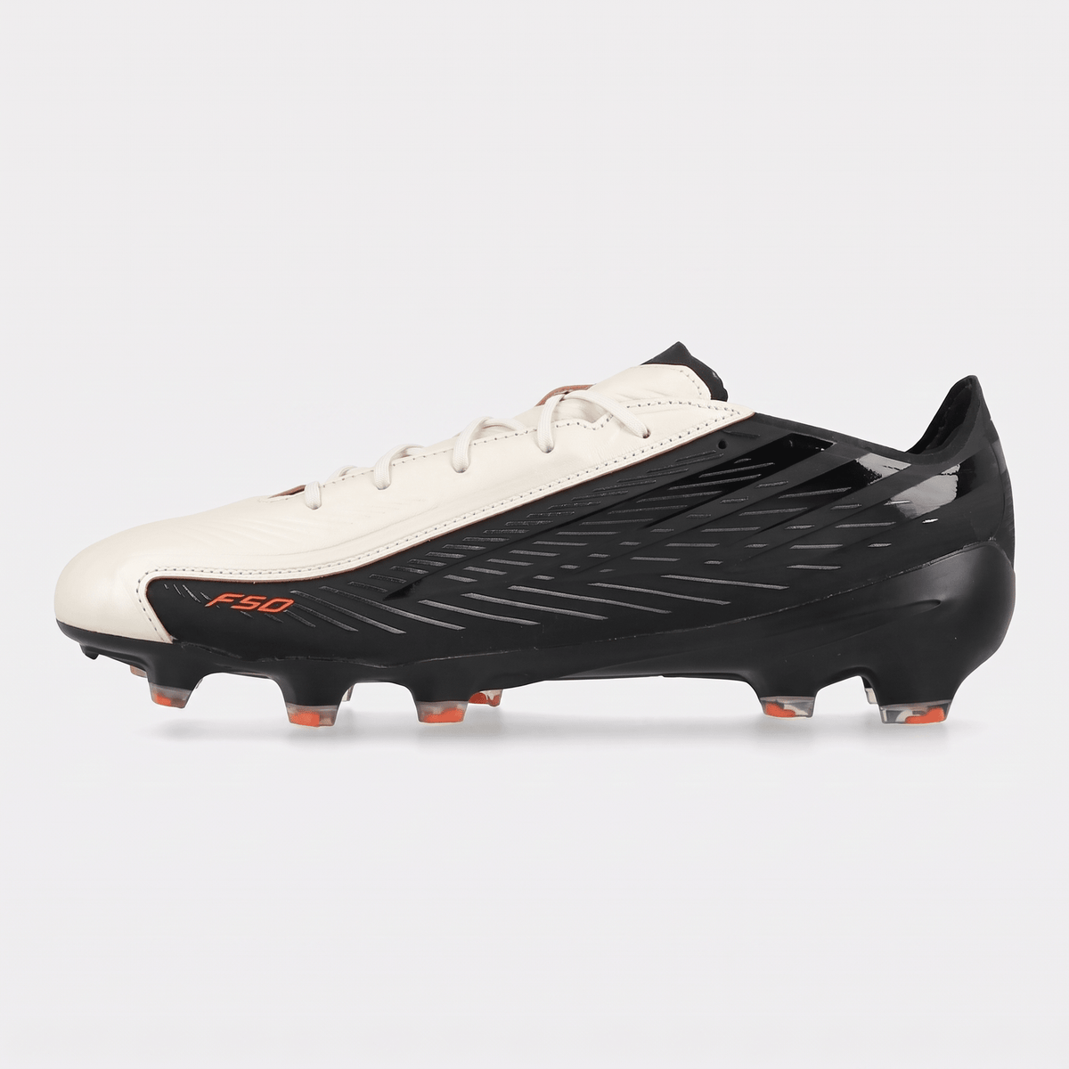 F50 Hyperfast Firm Ground Zero Metallic / Core Black / Solar Orange