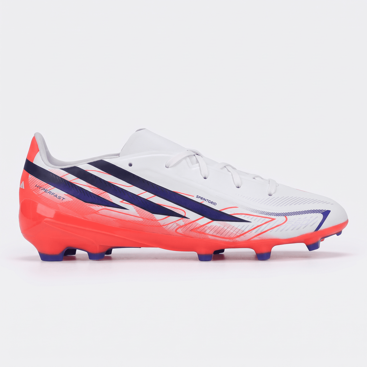 F50 Hyperfast League Firm Ground Footwear White / Lucid Ray Blue / Solar Orange