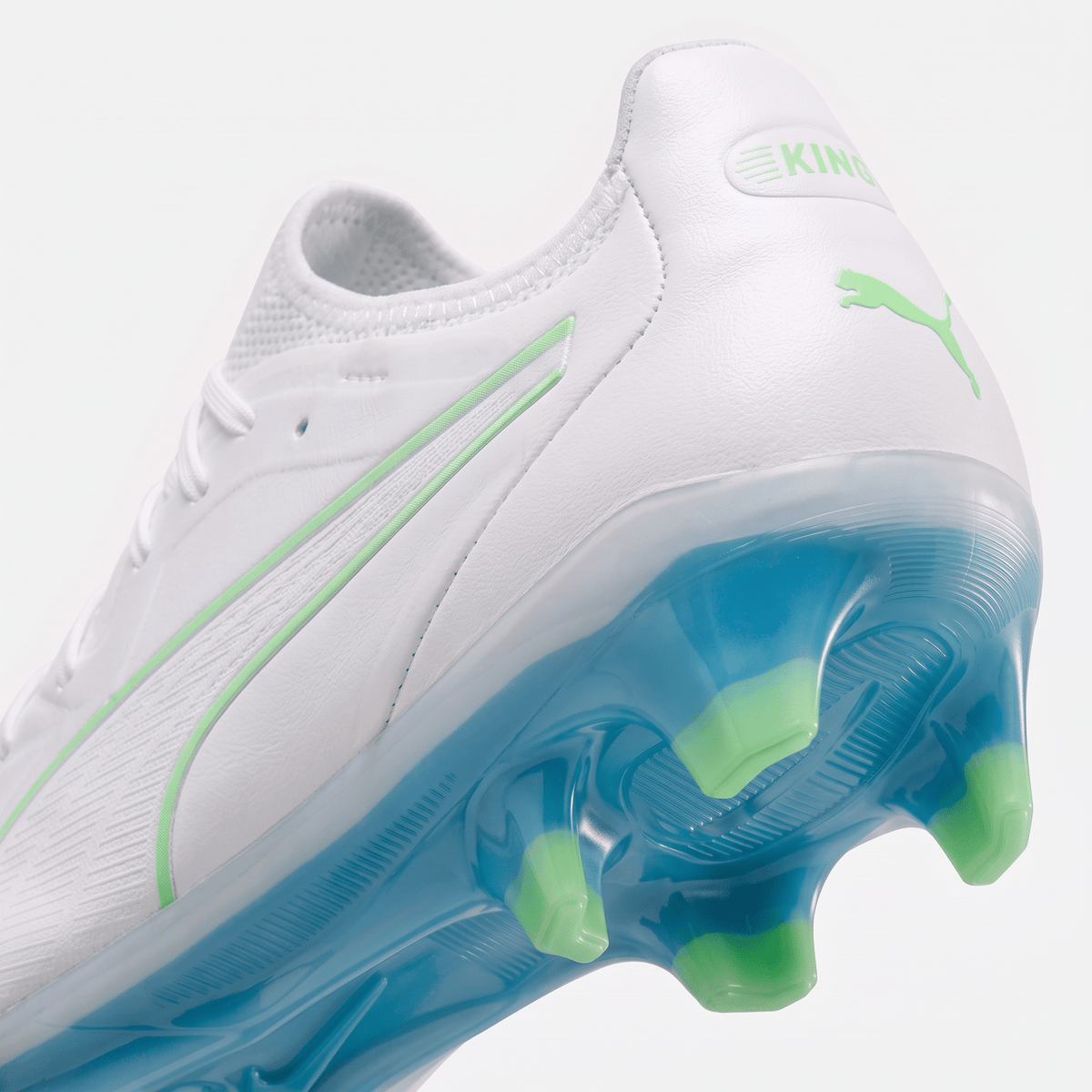 King 20 Ultimate FG/AG White / Luminous Blue / Elektro Green / Silver Mist