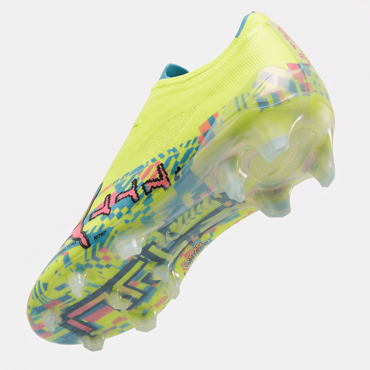 Ultra Nitro 7 Laceless FG Yellow Alert / White / Blue Glimmer / Pink Glimmer